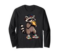 Funny Raccoon, Common Raccoon Eating a Taco Manga Larga