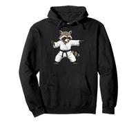 Funny Raccoon Doing Karate Samurai Ninja Raccoon Sudadera con Capucha