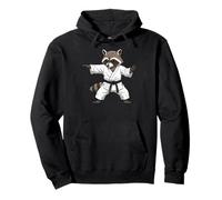 Funny Raccoon Doing Karate Samurai Ninja Raccoon Sudadera con Capucha