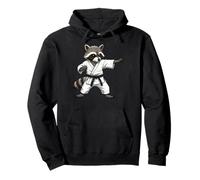 Funny Raccoon Doing Karate Samurai Ninja Raccoon Sudadera con Capucha