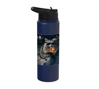 Funny Raccoon Eating Pizza Cute Animal Selfie Stainless Steel Insulated Water Bottle