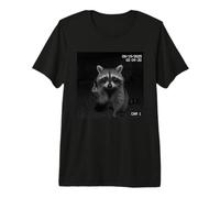 Funny Raccoon Flipping Off Middle Finger On Security Camera Camiseta Premium