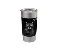 Funny Raccoon Flipping Off Middle Finger On Security Camera Vaso térmico de acero inoxidable de doble pared