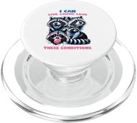 Funny Raccoon Live Laugh Love These Conditions Bubblegum PopSockets PopGrip para MagSafe