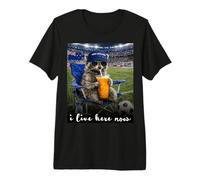 Funny Raccoon New Zeland Soccer Fan Futbol Humor Camiseta Premium