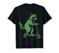 Funny Raccoon Riding Scooter Animal Humor Camiseta