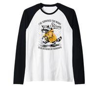 Funny Raccoon - Sarcástico - He Sobrevivido a demasiadas tormentas Camiseta Manga Raglan