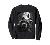 Funny Raccoon Selfie Luna Llena Bosque de Brujas Volador Halloween Sudadera