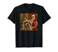 Funny Raccoon Selfie with Santa Eating Cookies and Drinking Camiseta