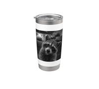 Funny Raccoon Sticks Out Tongue On Security Camera Vaso térmico de acero inoxidable de doble pared