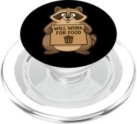 Funny Raccoon Will Work for Food - Regalo para Hombres, Mujeres y niños PopSockets PopGrip para MagSafe