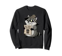 Funny Raccoon Will Work for Food - Regalo para Hombres, Mujeres y niños Sudadera