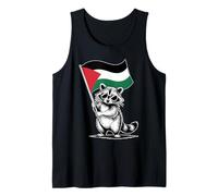 Funny Raccoon with Palestine Flag Camiseta sin Mangas