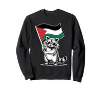 Funny Raccoon with Palestine Flag Sudadera
