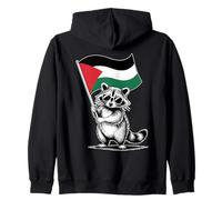 Funny Raccoon with Palestine Flag Sudadera con Capucha
