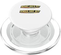 Funny Racing Humor Heart Dice Pit Knees Say Sit Race Broma PopSockets PopGrip para MagSafe