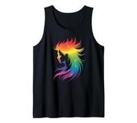 Funny Rainbow Hair Afro Style Pride Artistic Queen Mujeres Hombres Camiseta sin Mangas