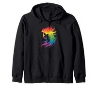 Funny Rainbow Hair Afro Style Pride Artistic Queen Mujeres Hombres Sudadera con Capucha