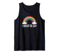 Funny Rainbow Pride Humor I Might Be Gay Statement tee Camiseta sin Mangas