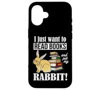 Funny Reading Glasses Kids Read Books & Pet Rabbit Lover Carcasa para iPhone 16