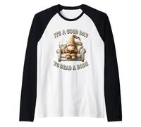 Funny Reading GNOME For Women Its A Good Day To Read A Book Camiseta Manga Raglan