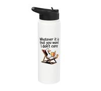 Funny Reading Goose I Don't Care Joke Humor Stainless Steel Insulated Water Bottle