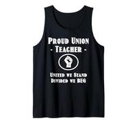 Funny Red For Ed SpEd Union Thug United We Stand Divided Beg Camiseta sin Mangas