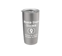 Funny Red For Ed SpEd Union Thug United We Stand Divided Beg Vaso térmico de acero inoxidable de doble pared