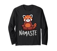 Funny Red Panda Namaste Yoga Humor Fire Fox For Women Girls Manga Larga