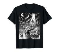 Funny Reindeer Taking a Selfie with Santa UFO Christmas Boys Camiseta