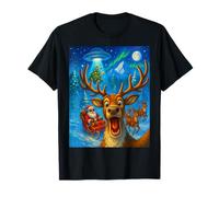 Funny Reindeer Taking a Selfie with Santa UFO Christmas Boys Camiseta