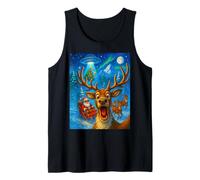 Funny Reindeer Taking a Selfie with Santa UFO Christmas Boys Camiseta sin Mangas