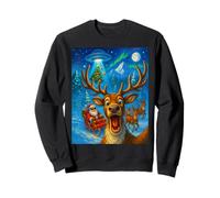 Funny Reindeer Taking a Selfie with Santa UFO Christmas Boys Sudadera