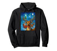 Funny Reindeer Taking a Selfie with Santa UFO Christmas Boys Sudadera con Capucha