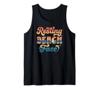 Funny Resting Beach Face Summer and Beach Cute Ocean Lovers Camiseta sin Mangas