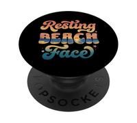 Funny Resting Beach Face Summer and Beach Cute Ocean Lovers PopSockets PopGrip Adhesivo