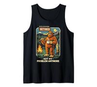 Funny Retired Not My Problem Anymore Bigfoot Fishing Camiseta sin Mangas