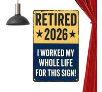Funny Retired Sign Wall Decor, 2026 Retired Sign | Retirement Wall Decor, Home Decoration For Family Friends Colleagues Mothers Party Home Apartment Living Room Bedroom Study Dressing Table