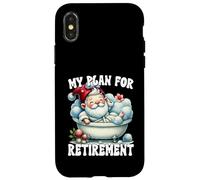 Funny Retirement Plan Spa Gnome In Bathtub For Lazy Dad Carcasa para iPhone X/XS