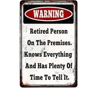 Funny Retirement Vintage Metal Sign Rustic Home Wall Decor 8 X 12 in