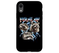 Funny Retro Band Vintage Feral AF Raccoon Trash Panda Lover Carcasa para iPhone XR