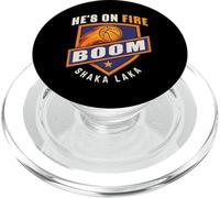 Funny Retro Basketball Shirt HES on Fire Boom PopSockets PopGrip para MagSafe