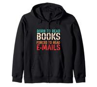 Funny Retro Book Lover tee - Born to Read Not Emails Sudadera con Capucha