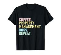 Funny Retro Café Perros Administración de propiedades Bienes Raí Camiseta