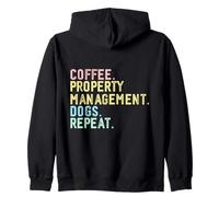 Funny Retro Café Perros Administración de propiedades Bienes Raí Sudadera con Capucha