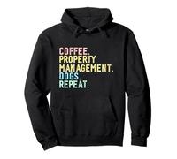 Funny Retro Café Perros Administración de propiedades Bienes Raí Sudadera con Capucha