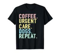 Funny Retro Coffee Dogs Técnico de atención urgente Camiseta