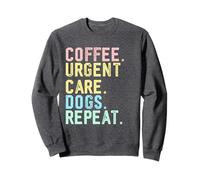 Funny Retro Coffee Dogs Técnico de atención urgente Sudadera
