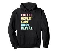Funny Retro Coffee Dogs Técnico de atención urgente Sudadera con Capucha