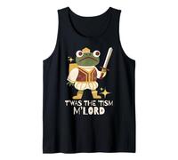 Funny Retro Medieval Knight Frog T'was The 'Tism M'Lord Camiseta sin Mangas